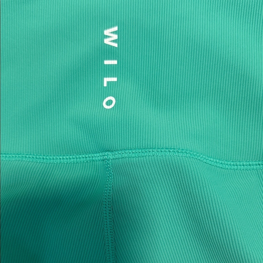 Wilo 2 Piece Bra & Leggings Ribbed Workout Set in Apple Green - Picture 5 of 13